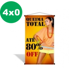 01 Banner - 40x60cm - 4x0 cores - Lona brilho 280g - Bastão, ponteiras e estirante