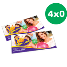 250 Folhetos - 10x21cm - 4x0 cores - Couché 120g - Cantos retos