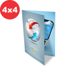 1.250 Folders - 15x10cm - 4x4 cores - Couché 150g - Cantos retos, 01 dobra e laminação brilho total frente e verso 1.250 Folders - 15x10cm - 4x4 cores - Couché 150g - Cantos retos, 01 dobra e laminação brilho total frente e verso