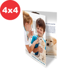 1.000 Folders - 40x30cm - 4x4 cores - Couché 210g - Cantos retos e 01 dobra