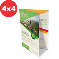 1.250 Folders - 30x20cm - 4x4 cores - Reciclato 120g - Cantos retos e 01 dobra