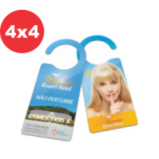 100 Cabides de aviso - 8,5x19,88cm - 4x4 cores - Couché 300g - Corte especial padrão e laminação brilho total frente e verso 100 Cabides de aviso - 8,5x19,88cm - 4x4 cores - Couché 300g - Corte especial padrão e laminação brilho total frente e verso