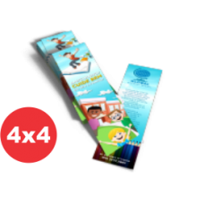 50 Marcadores de página - 5x22,5cm - 4x4 cores - Couché 300g - Cantos retos e laminação total brilho frente