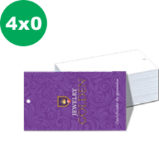 1.000 Tags - 5x9cm - 4x0 cores - Couché 250g - Cantos retos, furo e laminação verniz brilho total frente 1.000 Tags - 5x9cm - 4x0 cores - Couché 250g - Cantos retos, furo e laminação verniz brilho total frente